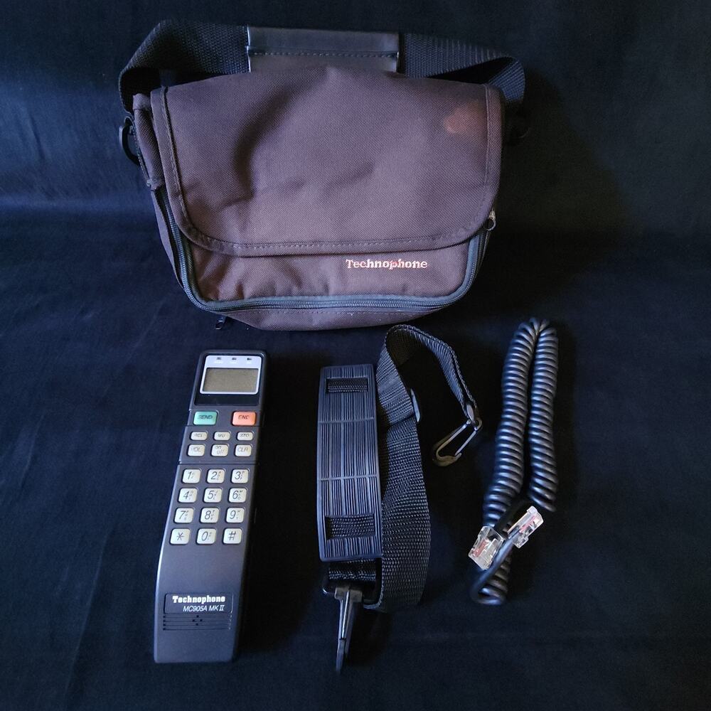 Vintage Technophone MC905A MK II Mobile Telephone Car Phone w/ Carry Case